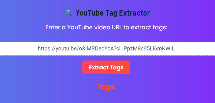 YouTube Tag Extractor